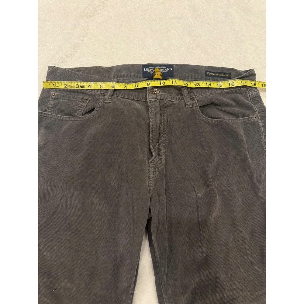 Lucky Brand 221 Original Straight Corduroy Pants Mens 36x30 Charcoal Grey